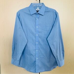 Jos.A.Bank Traveler Slim‎ Fit Dress Shirt Men's Long Sleeve Button Up Blue 16-33